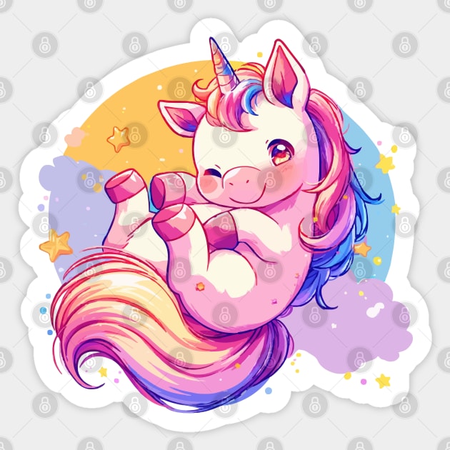 Happy unicorn with vivid colors Sticker by etherElric